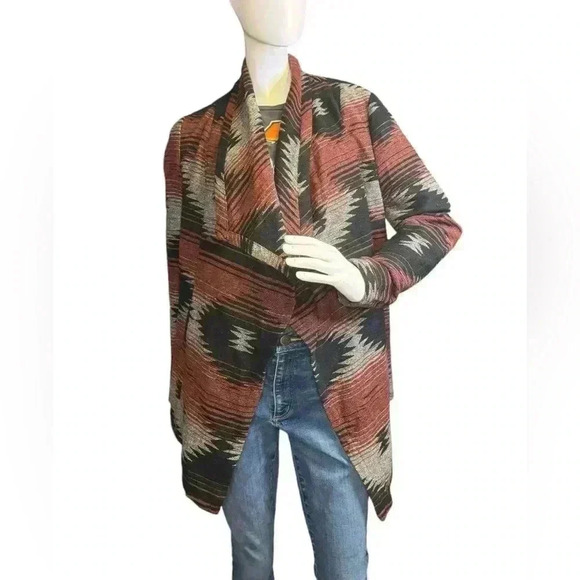 Jack by BB Dakota Women’s Tribal/Aztec Open Cardigan Size M. - Picture 2 of 13